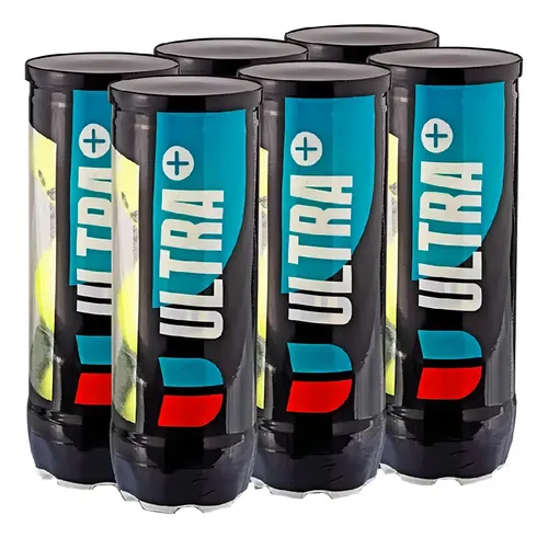 Kit Bola De Tênis Ultra+ Premium- 6 Tubos Com 18 Bolas Total Preto