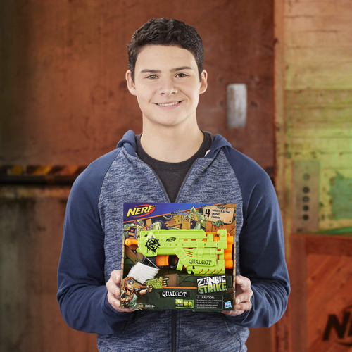 Toy Nerf Zombie Strike Quadrot Blaster Con 4 Dardos De Más D