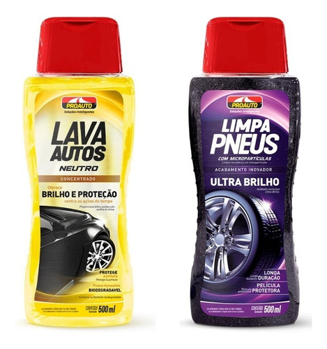 Kit Lava Autos Neutro + Limpa Pneus Ultra Brilho Proauto