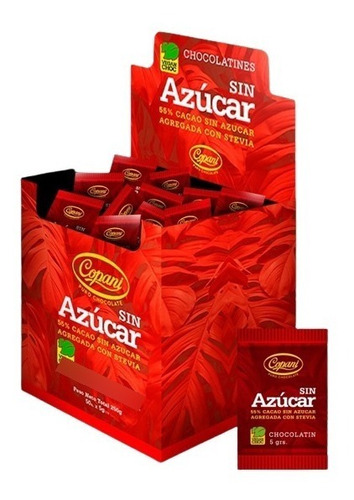 50 Chocolatines Copani 55% Cacao S/azucar +stevia 250gr - Dw