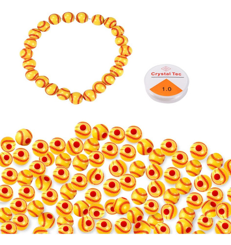 Cuenta Softball Para Hacer Pulsera 1 Rollo Cuerda 0.472