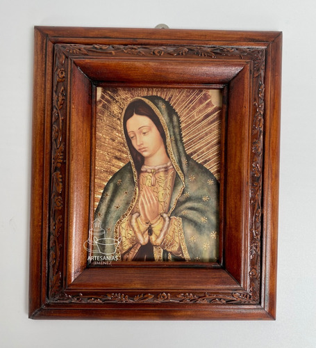  Cuadro Busto Virgen De Guadalupe Resplandor C00015 Nogal