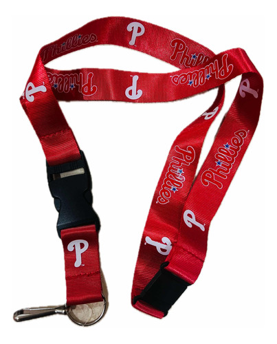 Lanyard Portagafetes Y Llaves Mlb Philadelphia Phillies Rojo