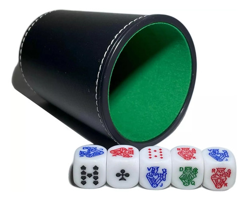 Juego De Cubilete Con Dados, Barajas De Poker Y Española