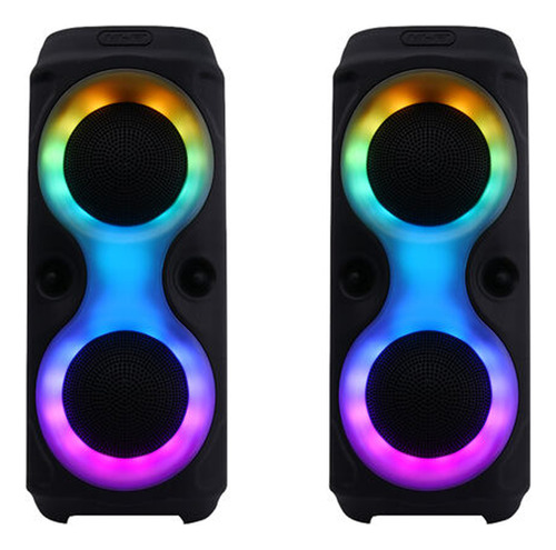 Set X2 Parlante Bluetooth Speaker Altavoz Con Luz Color Negro