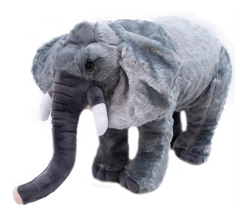 Elefante Cinza Realista 22cm Pelúcia Fofy Toys