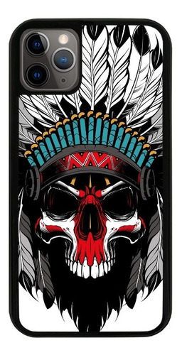 Funda Uso Rudo Tpu Para iPhone Calavera Penacho Mexico Art 1