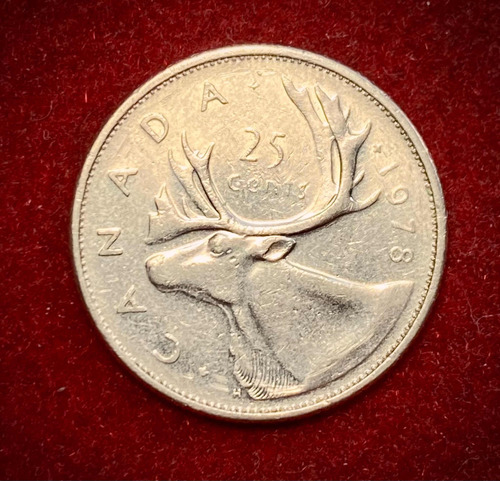 Moneda 25 Centavos Canadá 1978 Elizabeth Km 62 B