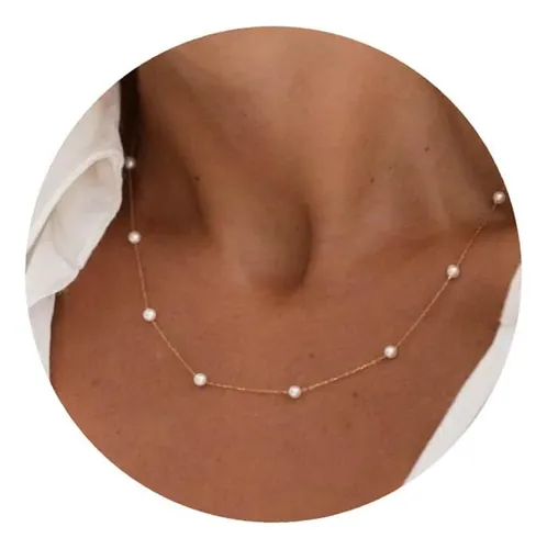 comprar Collar De Gargantilla De Perlas Tewiky, Chapado En Oro De 14 comprar Collar De Gargantilla De Perlas Tewiky, Chapado En Oro De 14