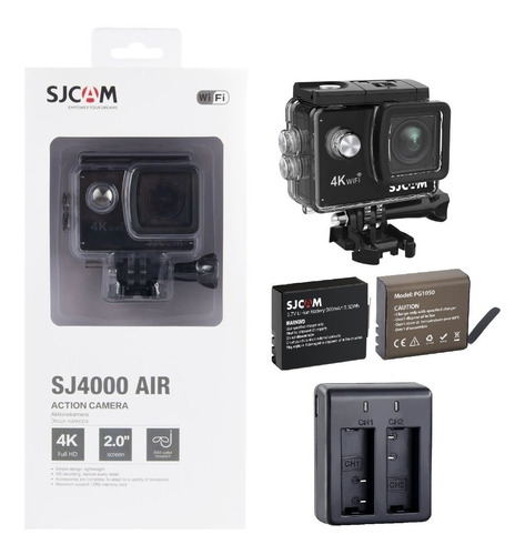 Cámara De Acción Sjcam Sj4000 Air 4k + 2 Baterías Y Cargador