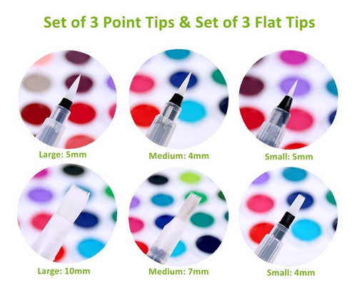 Imagen 3 de 9 de Pincel Con Deposito De Agua Para Acuarela Water Brush 6 Pzas