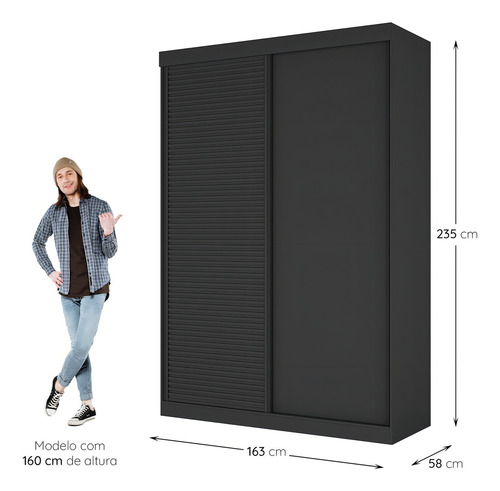 Guarda Roupa Infantil 2 Portas 1 Porta Ripada Samambaia Teen