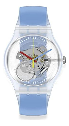 Reloj Unisex Swatch Clearly Blue Striped (modelo: Suok156)