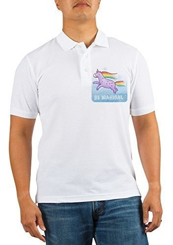 Royal Lion Golf Shirt Be Magical Happy Unicorn And Rainbow