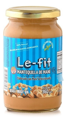 Nueva! Mantequilla Mani Le Fit Stevia 380g Vegan Sin Azucar