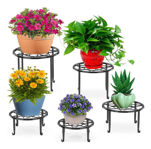 Paquete De 5 Soportes De Metal Para Plantas, Soporte Para Ma