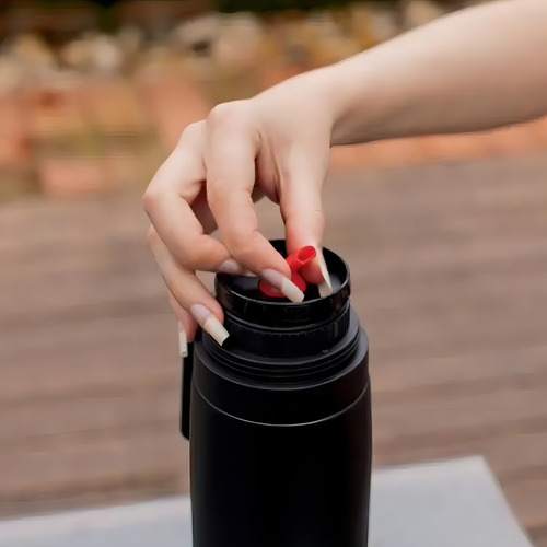 Garrafa Térmica Café Chá 1 Litro Com Bico Flip - Preto