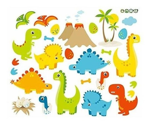 Adhesivo De Pared Para Niños Herra Dinosaurio Animal, Pegat