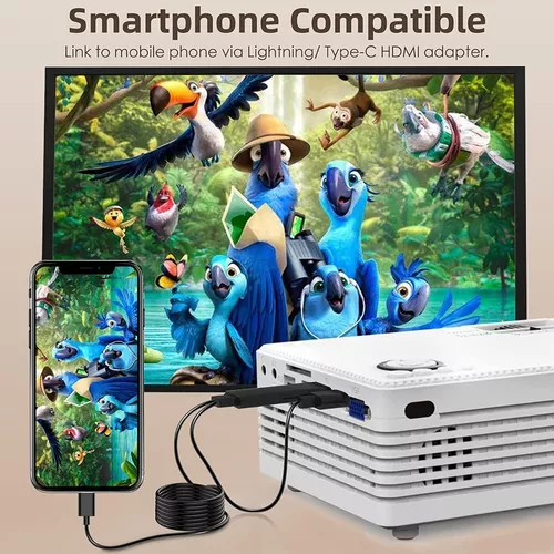 Mini proyector portátil de 7500 lúmenes, Full HD 1080P, compatible con TV  Stick, teléfono, juegos, HDMI, AV