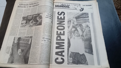 Diario La Razón Argentina Campeón Mundial 86 30/6 Póster