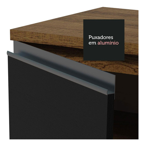 Gabinete Bajo Bufetera Madesa Glamy 120cm Con Encimera Mn Color Marrón/Negro