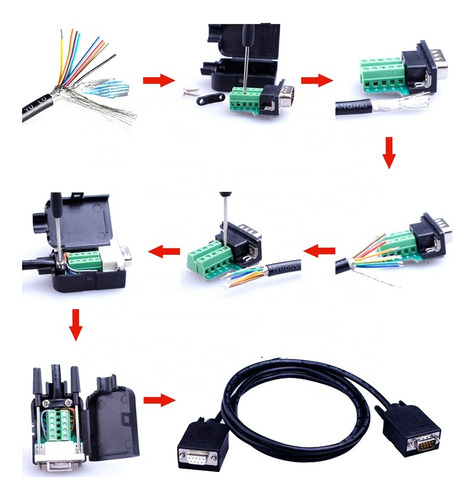 Adaptador Hembra Db9 Rs232 Serial Terminal C/ Clema Conector