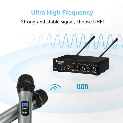 Canal Inalámbrico Uhf Fifine Doble Micrófono De Mano, Sistem