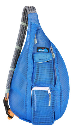 Mochila Bandolera Kavu Beach Rope Bag De Malla Azul