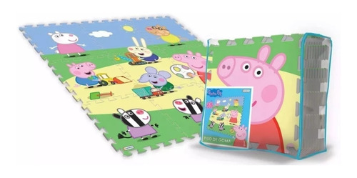 Piso De Goma Eva Peppa Pig Encastre Plaza Blanda Tapamovil 