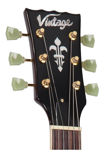 Guitarra Vintage Lv100 Lv100tsb Zurda Tobacco Sunburst