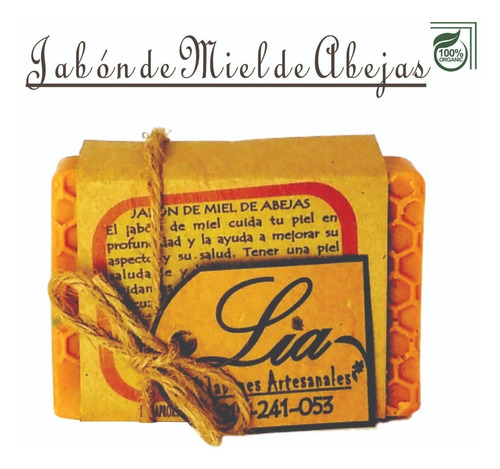 Jabón Artesanal De Miel De Abejas, 100% Natural Y Orgánico