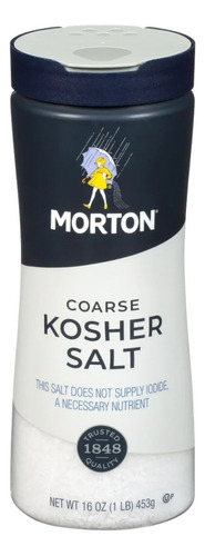 Sal Kosher Entera Coarse Salt Morton 453 Gramos Premium