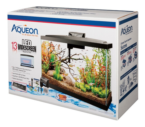 Imagen 2 de 5 de Acuario Agua Dulce Aqueon Led 13 Gal Kit Completo