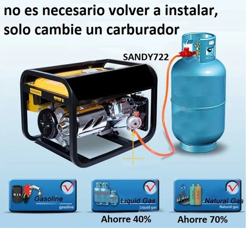 Kit Conversión Nafta Gas Generador Electrico Hasta 2500w