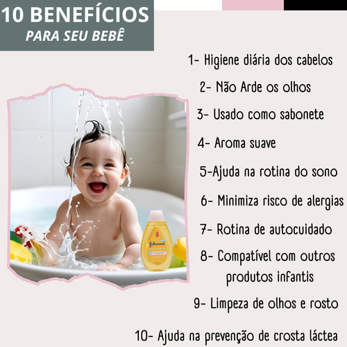 Shampoo Johnson Baby 400ml Suave Infantil Não Arde Os Olhos