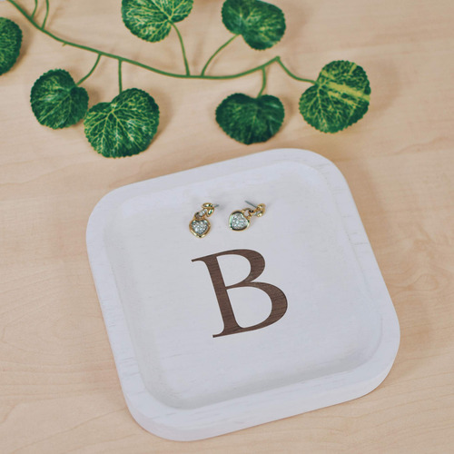 I'm Bandeja Decorativa De Madera Maciza Con Letra Inicial Pe