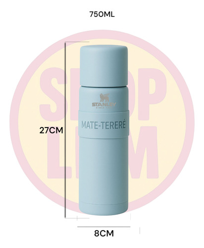 Mate Listo Stanley Autocebante 750ml Acero Inoxidable Celeste