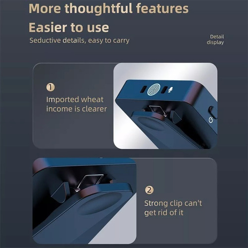 Micrófono Inalámbrico Doble Para iPhone Y Android Sx31 Negro