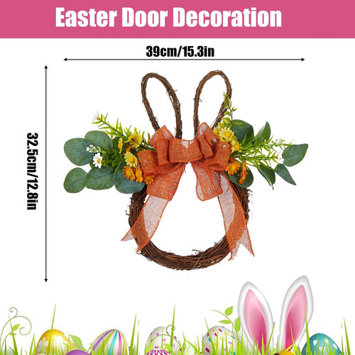 Decoración De Corona De Conejo De Pascua Corona De Conejo De