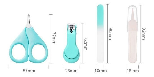 Set De Cortauñas Para Bebés, 4 En 1 Kit De Manicura Cuadrad