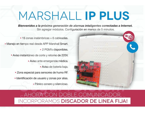 Kit Alarma Casa Marshall Inalámbrica Domiciliaria Ip Wifi Internet Sensor Sirena App Celular