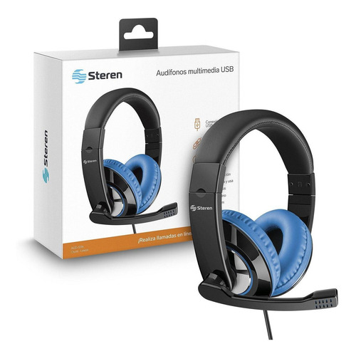 Steren Audífonos Multimedia Usb Ultraconfort Azul Aud-536az