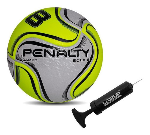 Kit Bola Penalty Futebol Campo 8 Oficial C/bomba