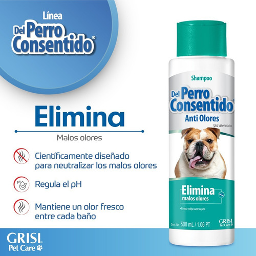 Perro Consentido Shampoo Antiolores 500ml Agradable Neutra