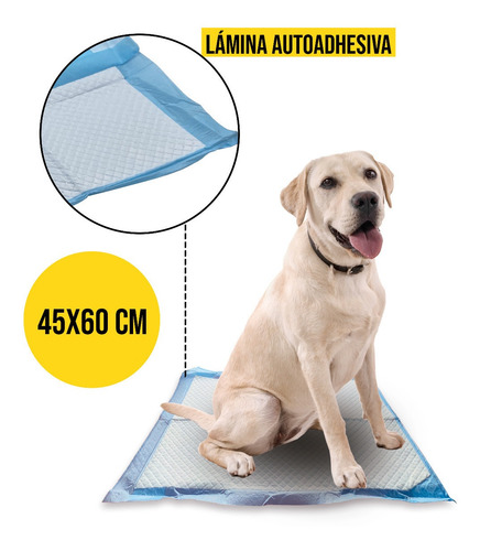 Imagen 1 de 8 de 100 Pañales Sabanillas Mascotas 45x60 Cm Perro Entrenamiento