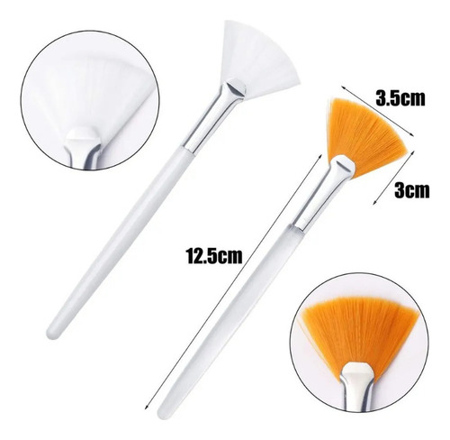 Za 4 Pincéis Para Máscara Facial Pincel Leque