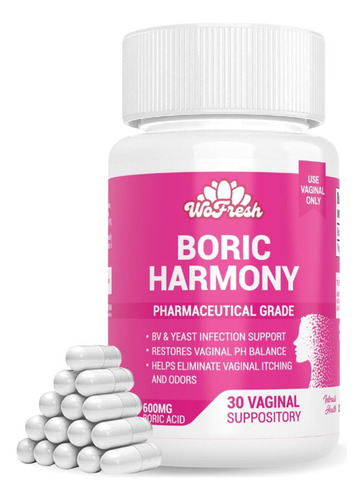 Ovulos Acido Borico 600mg - 30 Capsulas Supositorio Vaginal