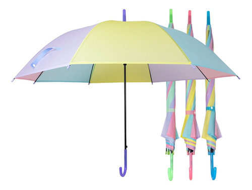 Paraguas Clásico Multicolor Pastel 70 Cm Largo Adulto Mnl