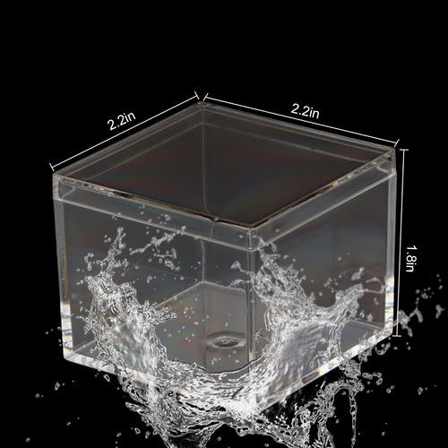 Oungy 30 Pcs Clear Acrílico Con Tapa Cubo Cuadrado Cubo Cuad