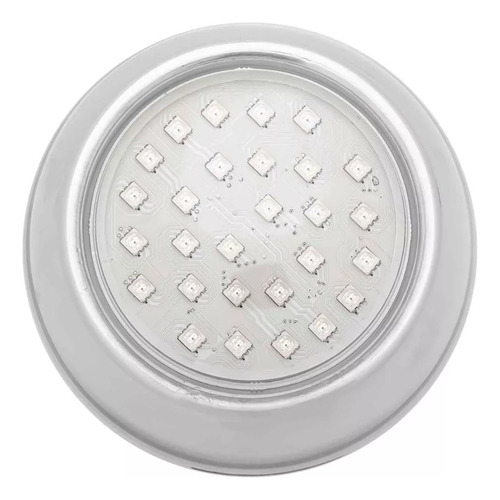 Refletor Hiper Led 15w Inox Azul Frente Baixa Brustec